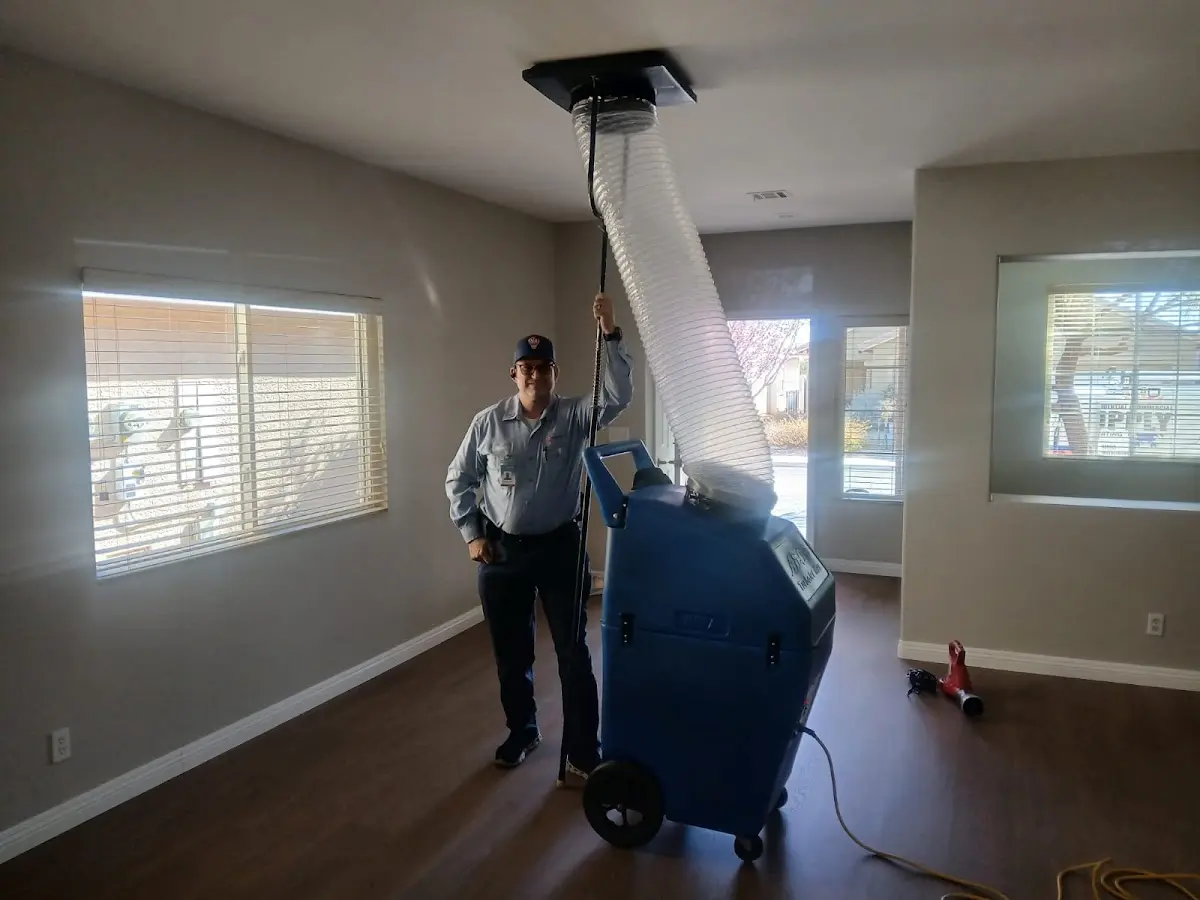 Professional Dryer Vent Cleaning work inside a Pasadena home
